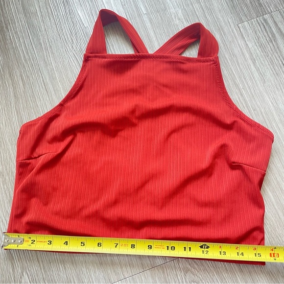 SWIMSUIT 2 PIECE SIZE XL ORANGE RIBBED WOMEN SWIMSUIT - Picture 10 of 13